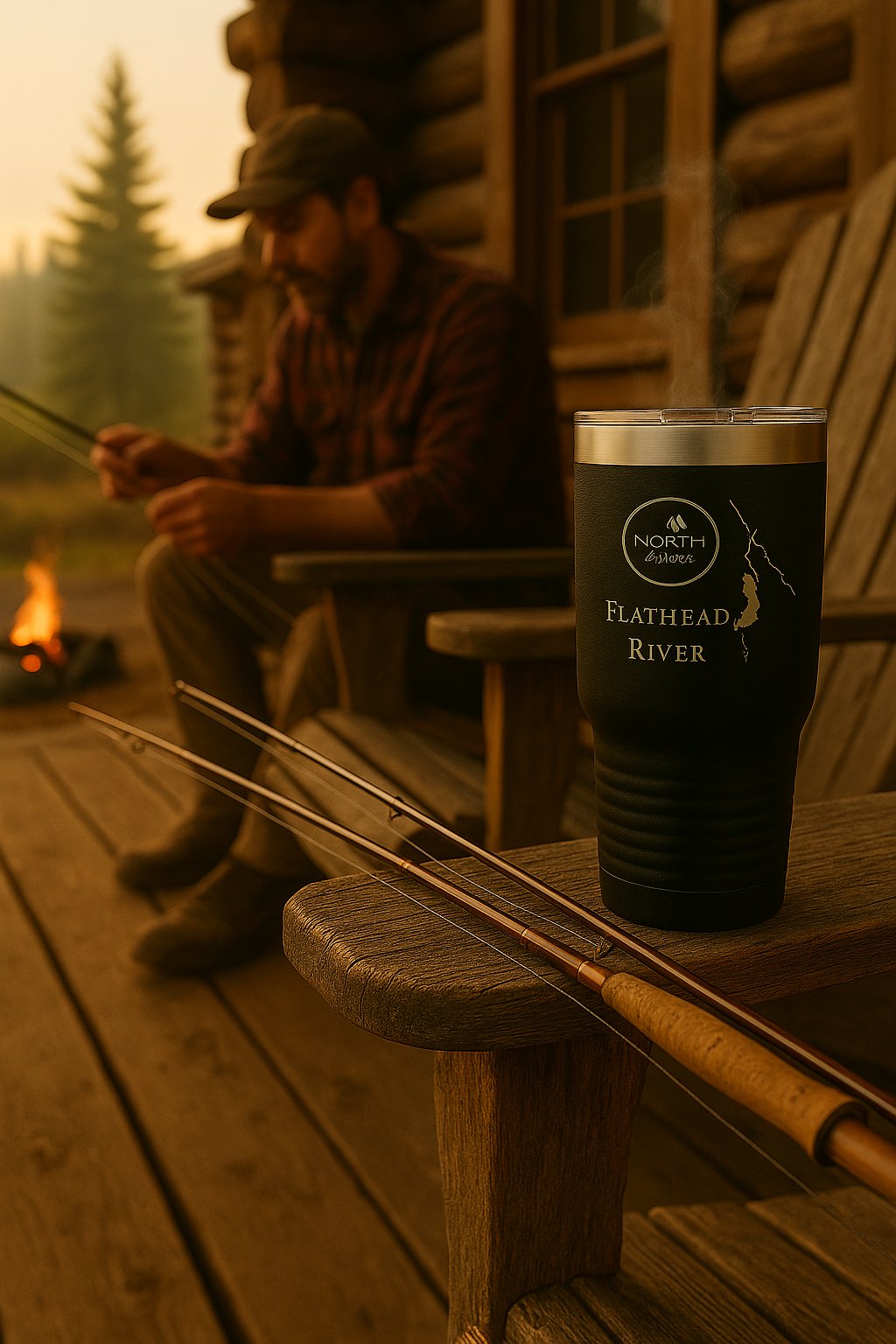 Montana Morning 30oz Etched Tumbler — Flathead River Edition