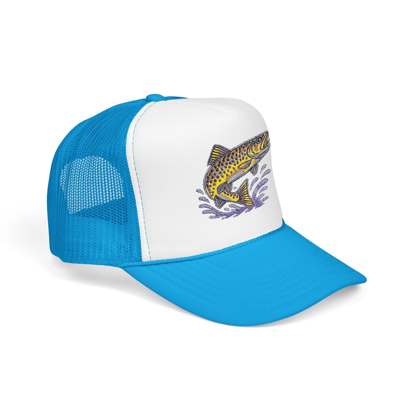 Embroidered Fish Foam Trucker Hat, Perfect for Outdoor Adventures, Fishing, Camping, Casual Wear, Gift for Nature Lovers