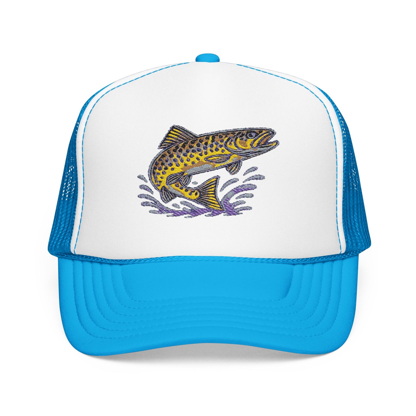 Embroidered Fish Foam Trucker Hat, Perfect for Outdoor Adventures, Fishing, Camping, Casual Wear, Gift for Nature Lovers