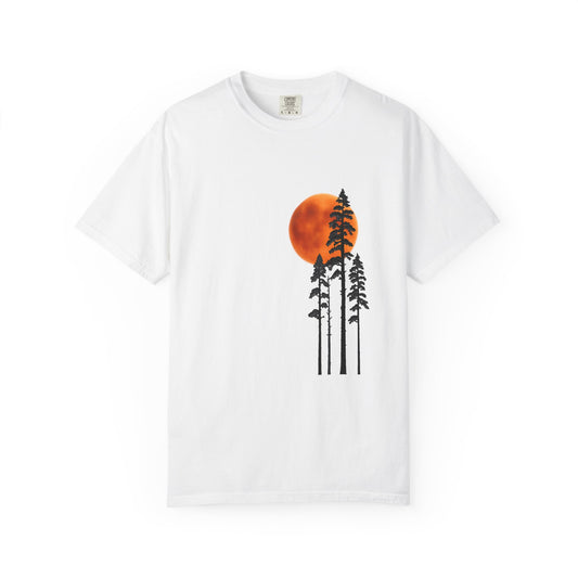 Sunset Forest Unisex T-Shirt | Relaxed Fit, Nature Lover Gift, Casual Wear, Outdoor Adventure Tee, Eco-Friendly Fashion