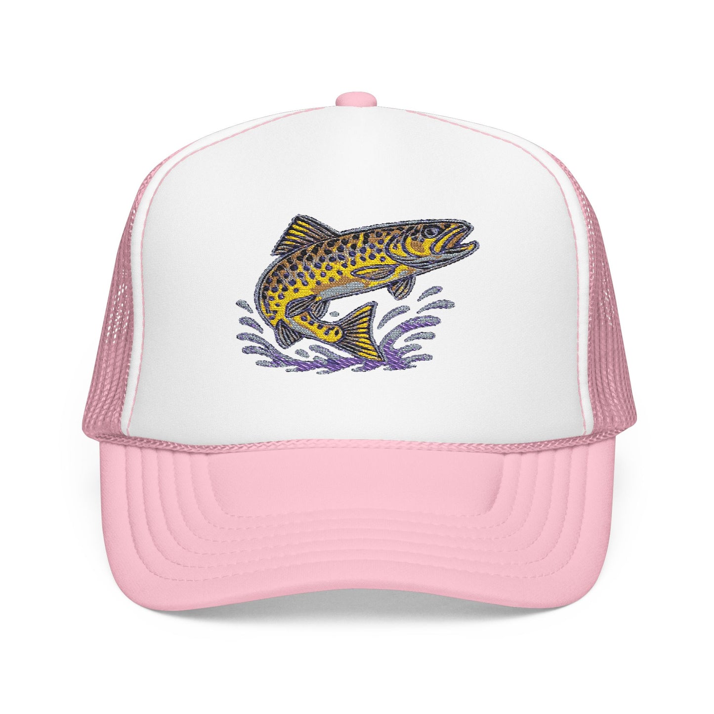 Embroidered Fish Foam Trucker Hat, Perfect for Outdoor Adventures, Fishing, Camping, Casual Wear, Gift for Nature Lovers