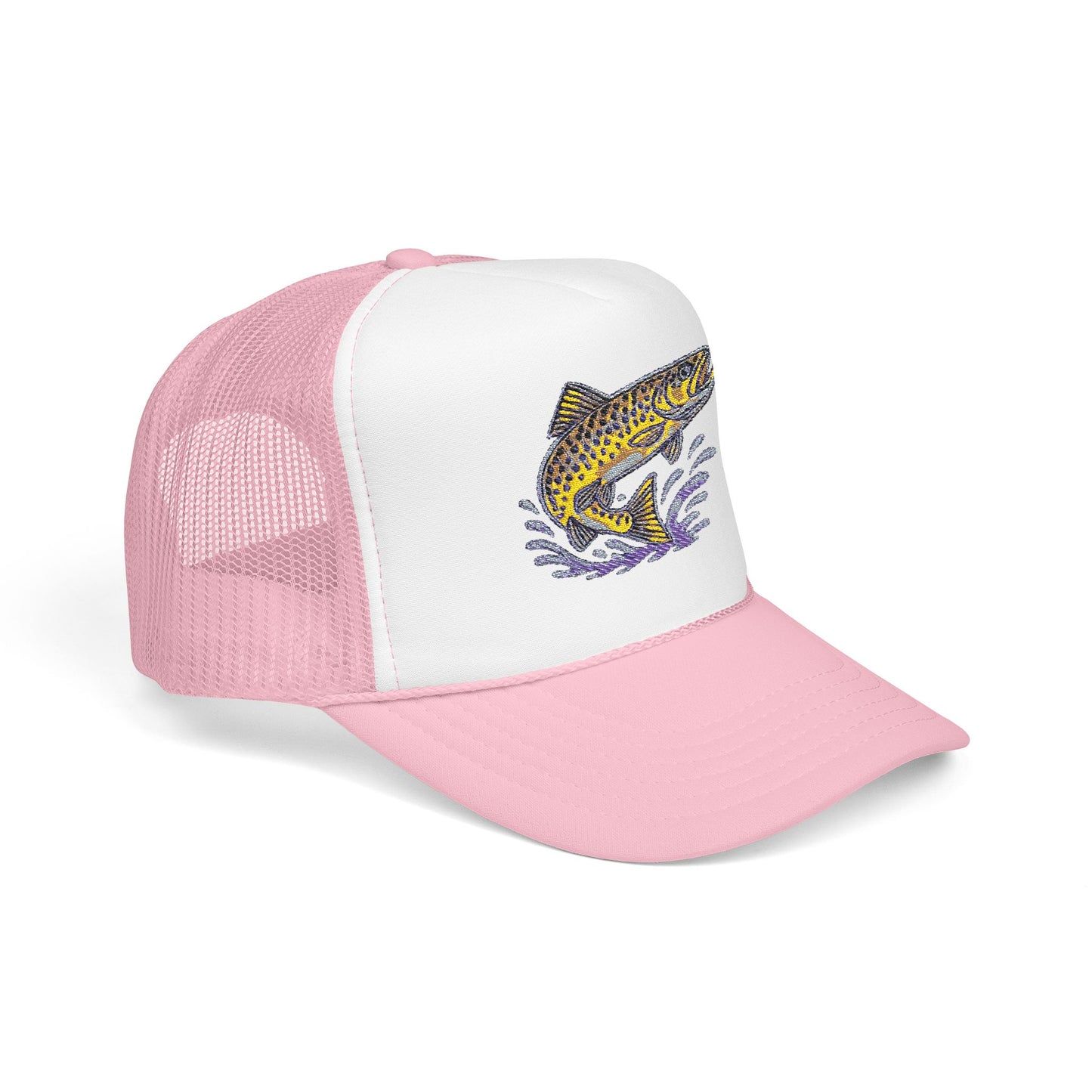 Embroidered Fish Foam Trucker Hat, Perfect for Outdoor Adventures, Fishing, Camping, Casual Wear, Gift for Nature Lovers