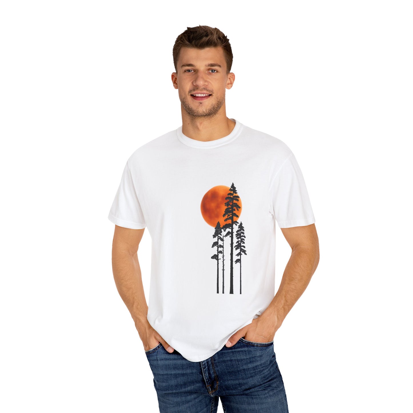 Sunset Forest Unisex T-Shirt | Relaxed Fit, Nature Lover Gift, Casual Wear, Outdoor Adventure Tee, Eco-Friendly Fashion