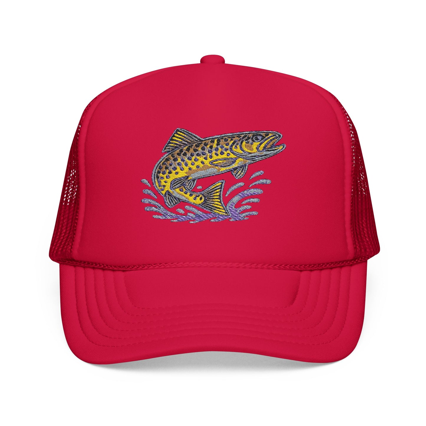 Embroidered Fish Foam Trucker Hat, Perfect for Outdoor Adventures, Fishing, Camping, Casual Wear, Gift for Nature Lovers