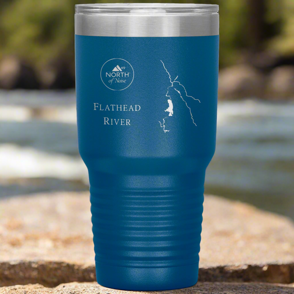Montana Morning Tumbler – 30oz Etched Stainless Steel Travel Cup (Flathead River Edition)