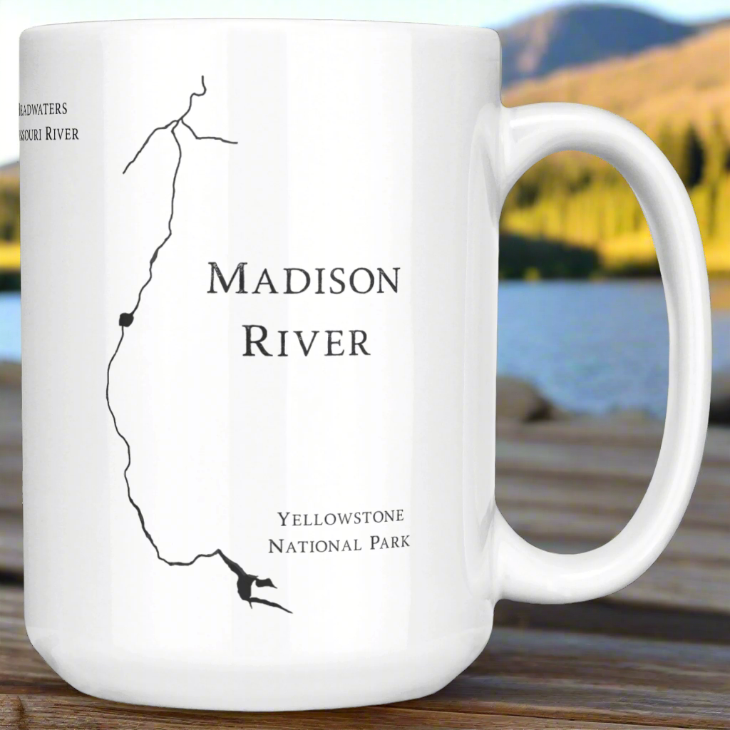 Montana Morning Mug | Madison River Edition – 49° North of Noise™ Ceramic Camp Cup – 15oz