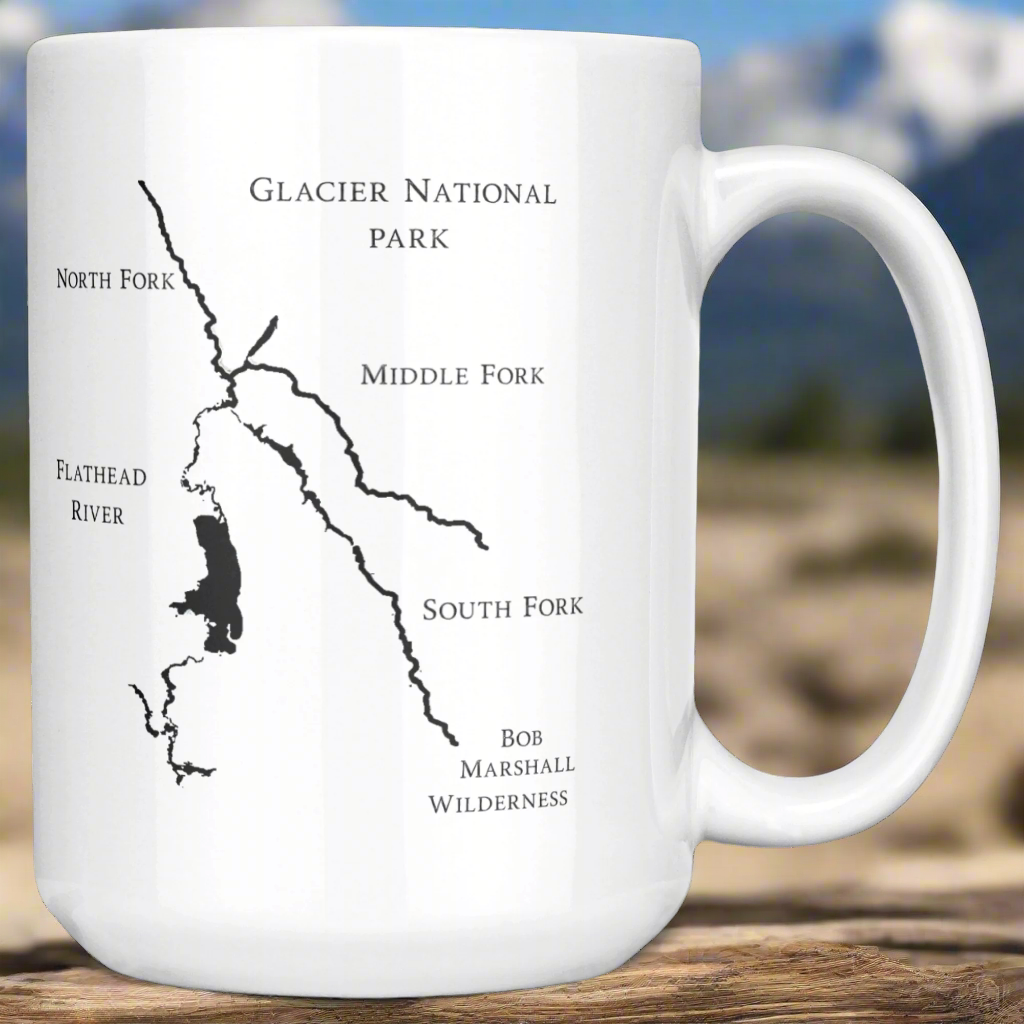 Montana Morning Mug – 15oz Ceramic Coffee Cup with Mountain River Design