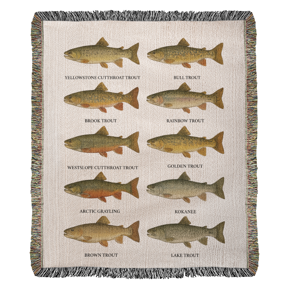 Montana Trout Woven Blanket – 50×60 Cotton Throw by 49° North of Noise