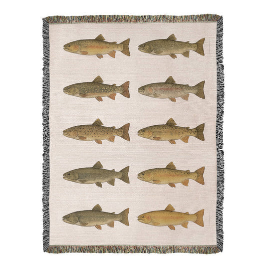 Montana Trout Blanket – Woven Heirloom-Quality Throw for Fly Fishing Enthusiasts